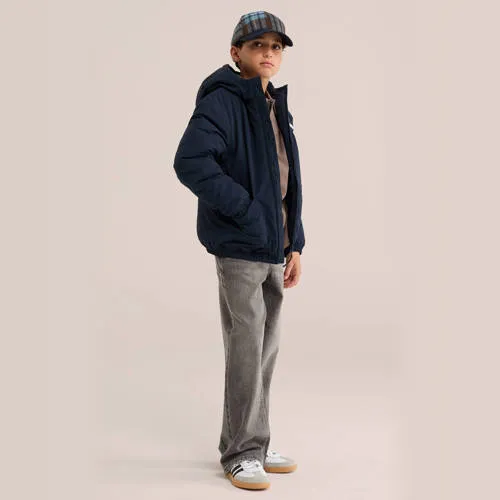 WE Fashion gewatteerde winterjas donkerblauw, foto 3