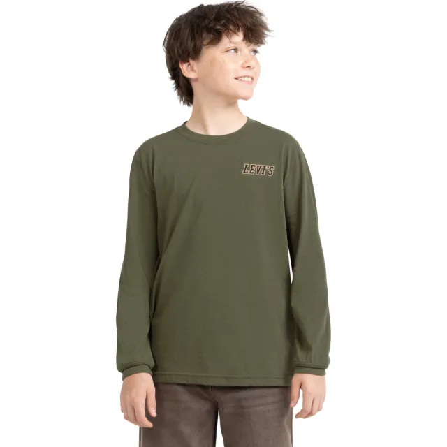 Levi's Kids longsleeve met backprint olijfgroen