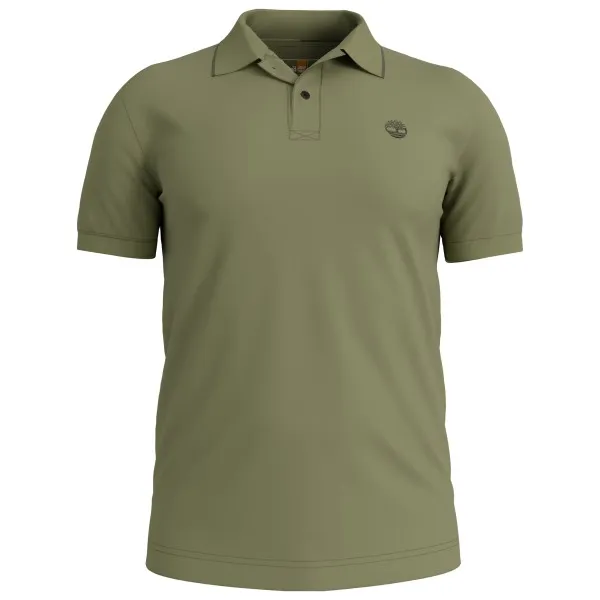 Timberland Millers River Printed Neck S/S Polo - Poloshirt, olijfgroen