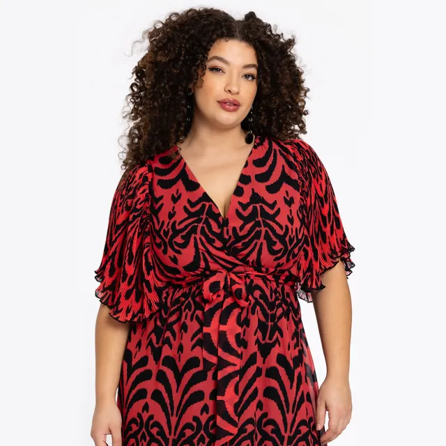 Yoek IKAT maxi-jurk rood/zwart, foto 3