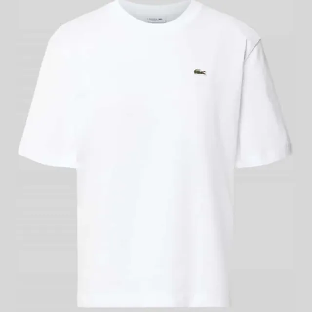 Lacoste relaxed fit T-shirt van puur katoen wit, foto 2
