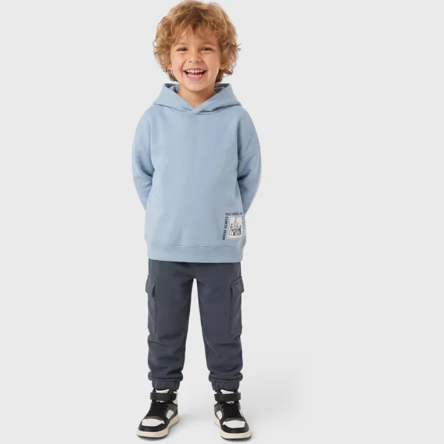 s.Oliver hoodie met backprint - lichtblauw