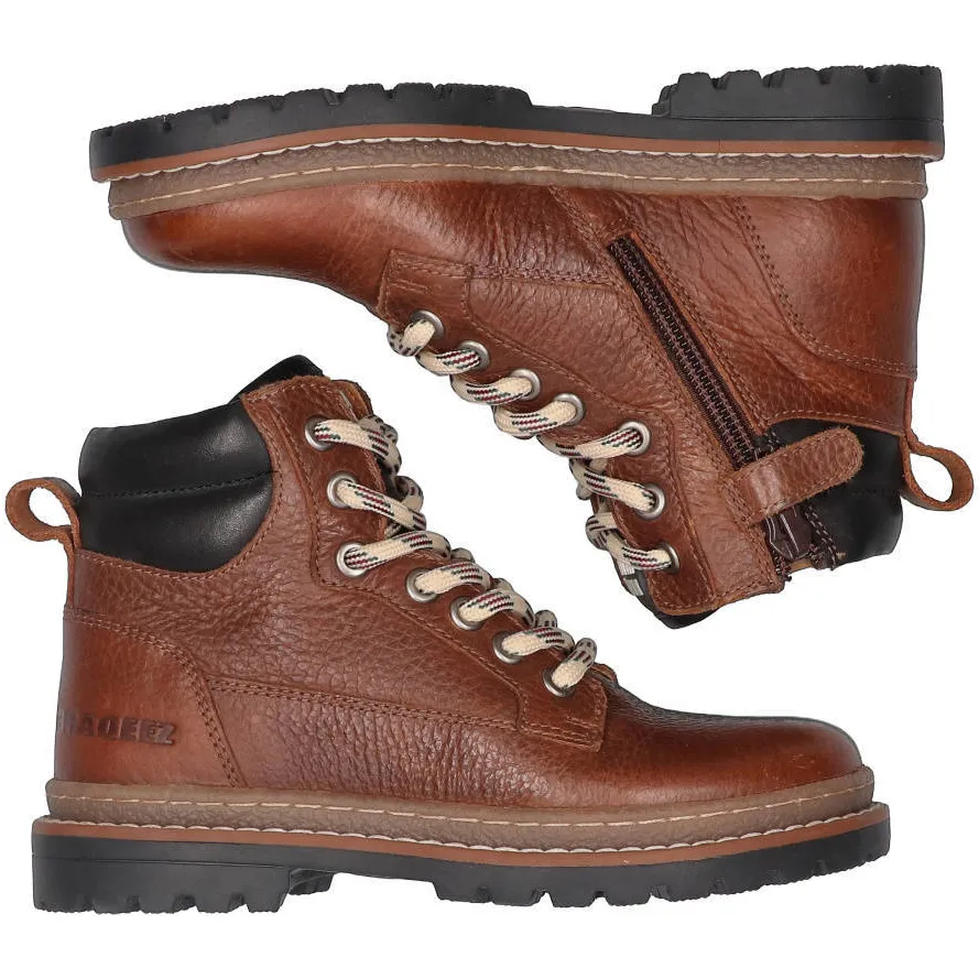 Braqeez Harvey leren enkelboots met profielzool - bruin, foto 2