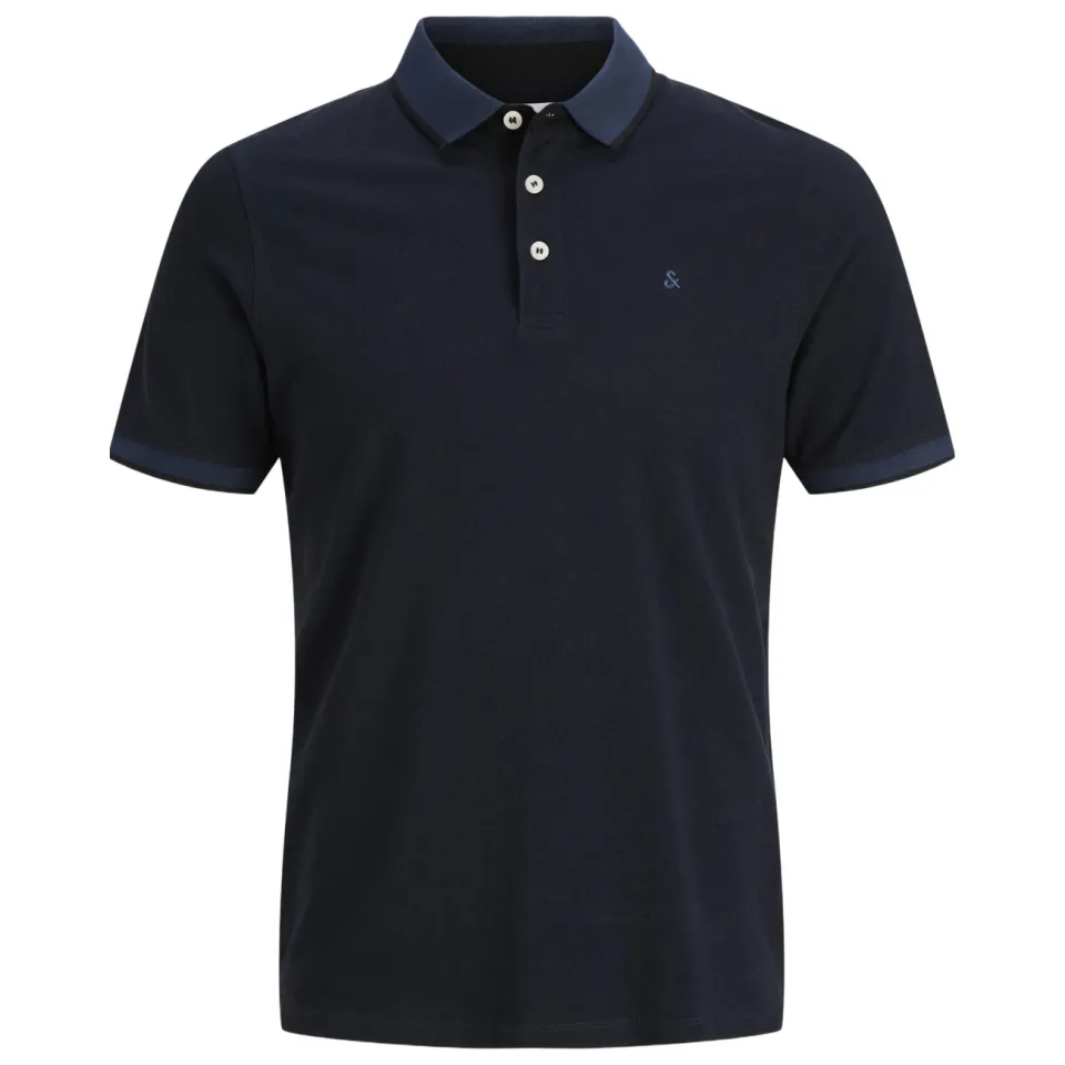Jack & Jones ESSENTIALS slim fit polo JJEPAULOS donkerblauw dark navy, foto 2