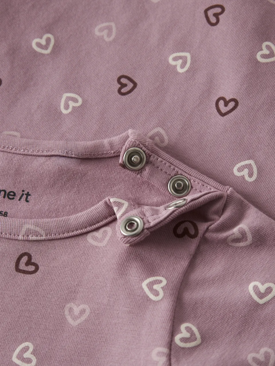 NAME IT BABY katoenen romper met hartjes - roze Meisjes Stretchkatoen Ronde hals, foto 3