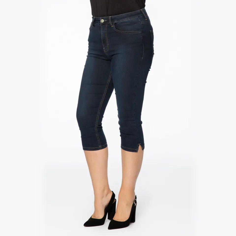 Yoek high waist skinny capri jeans dark denim, foto 3