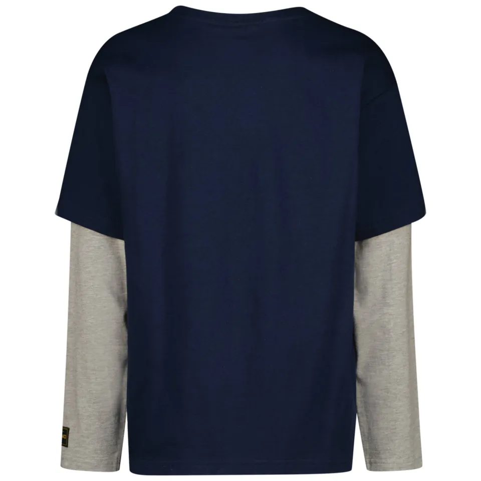 Vingino longsleeve donkerblauw met print donkerblauw/grijs melange, foto 2