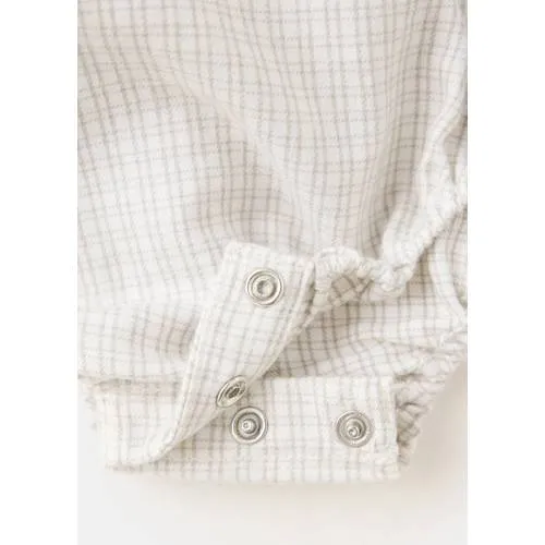 Mango Kids katoenen geruite romper - wit, foto 4