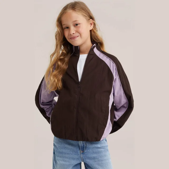 WE Fashion tussenjas donkerbruin donkerrood/lila, foto 4
