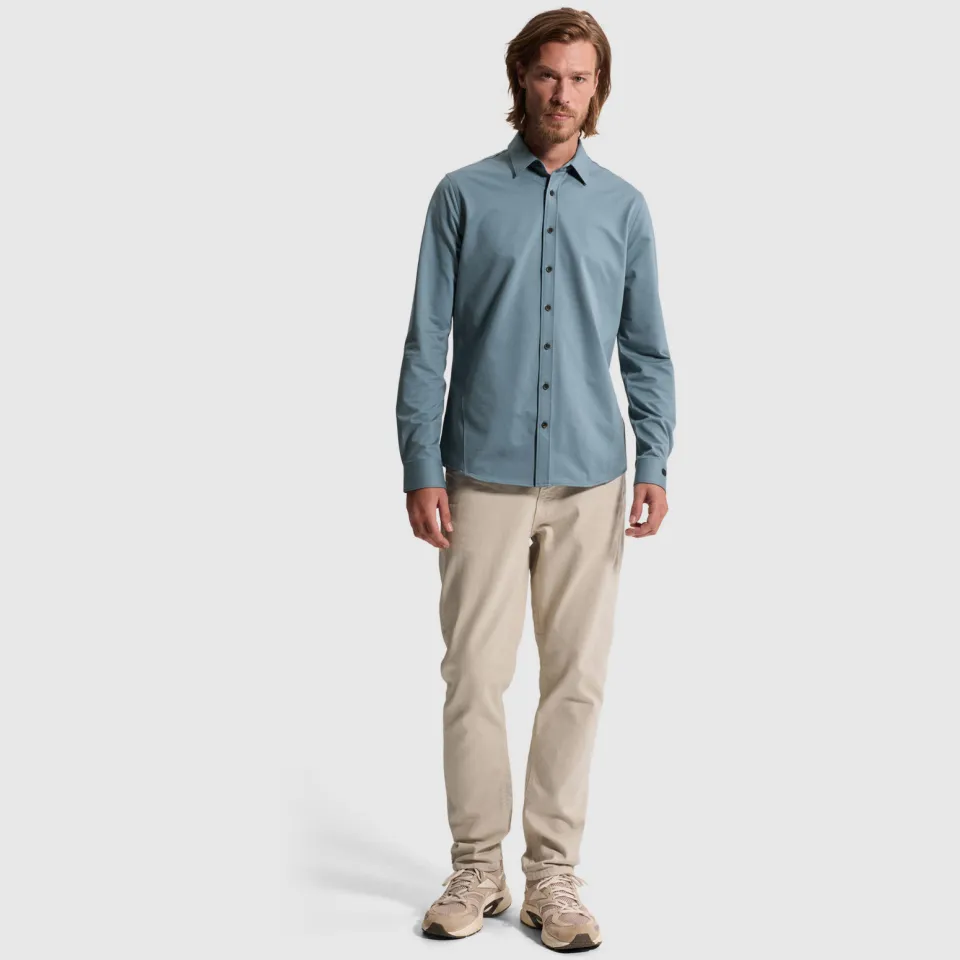 Cast Iron slim fit overhemd - lichtblauw Blue Mirage