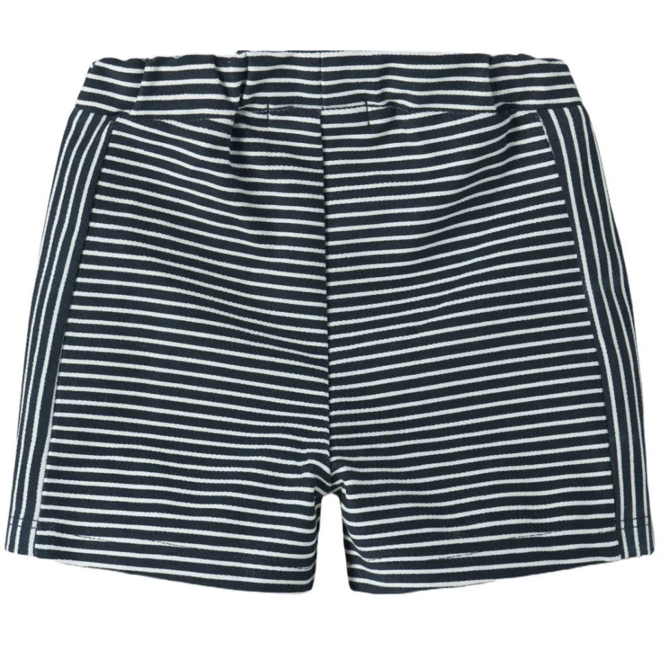 NAME IT BABY gestreepte korte broek donkerblauw donkerblauw/wit, foto 2