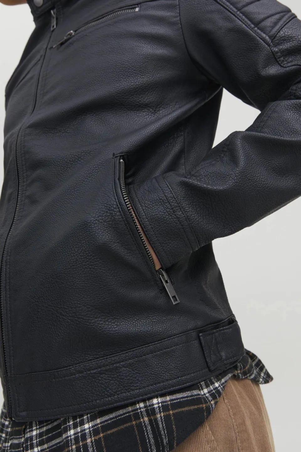 Jack & Jones JJEROCKY imitatieleren jas zwart, foto 7