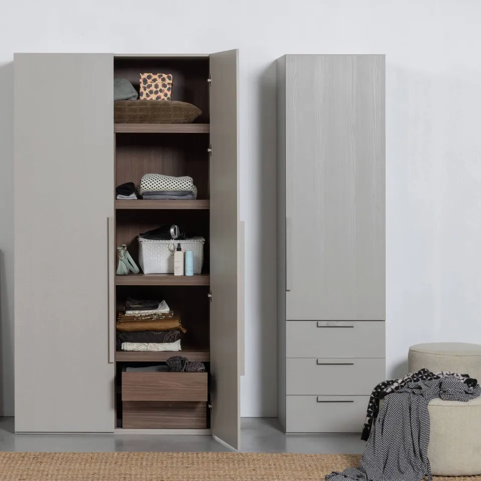 WOOOD Rens kledingkast 2-deurs pebble grey, foto 5