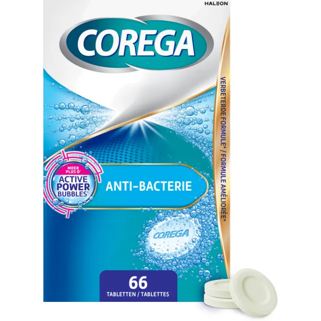 Corega Reinigingstabletten Anti-bacterie 66 stuks