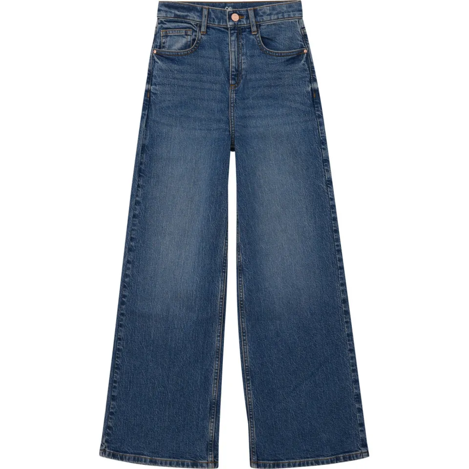 s.Oliver high waist wide leg jeans medium blue denim, foto 2