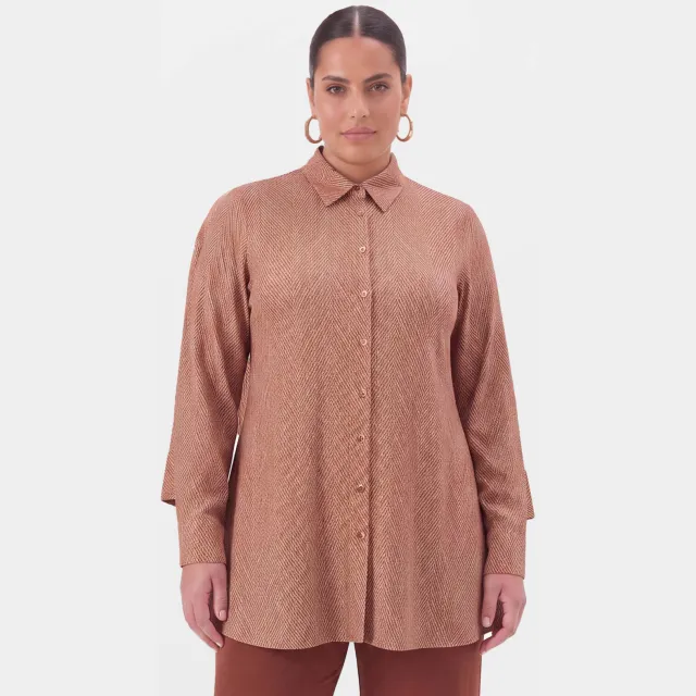 Yoek FISHBONE blouse bruin, foto 3