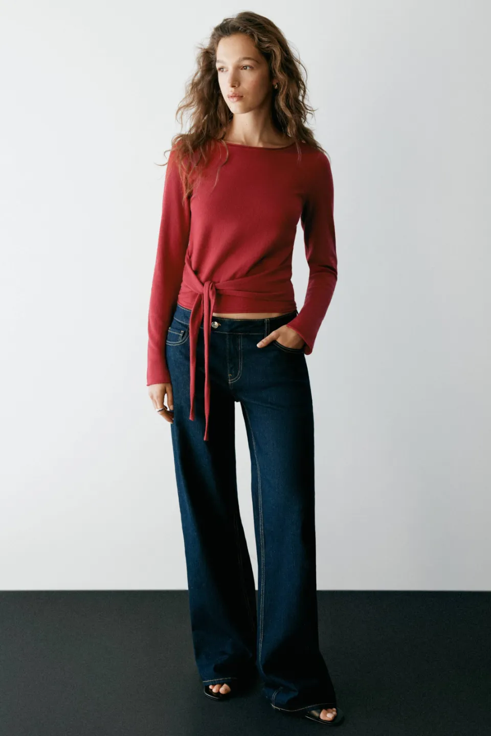 Mango gebreide top rood, foto 3