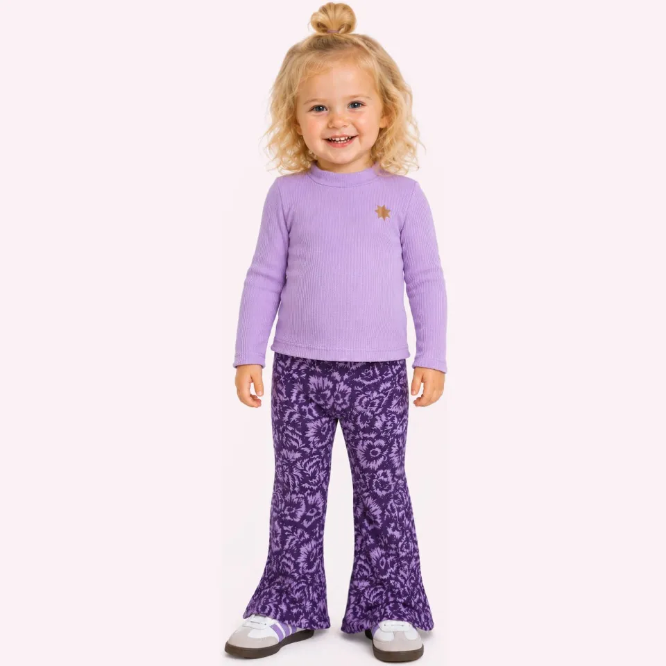 B.Nosy flared broek met print paars/lila, foto 3