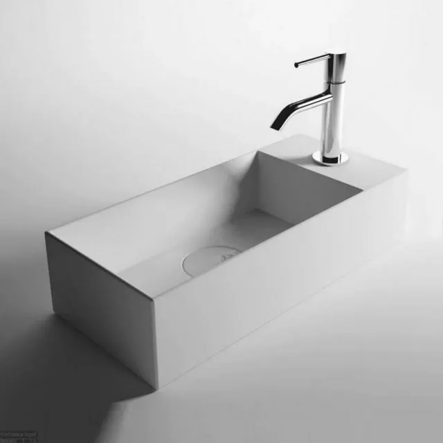 Salenzi Fontein Salenzi Spy 45x20 cm Glans Wit Kraangat Rechts (inclusief bijpassende waste)