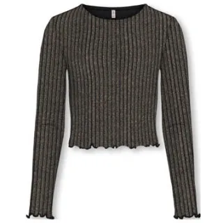 Only glitter top zwart/lichtgoud
