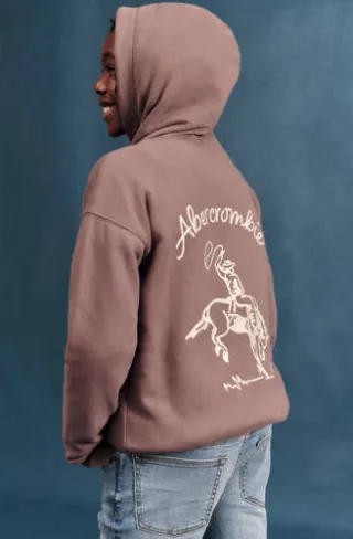 Abercrombie & Fitch hoodie met backprint - bruin, foto 6
