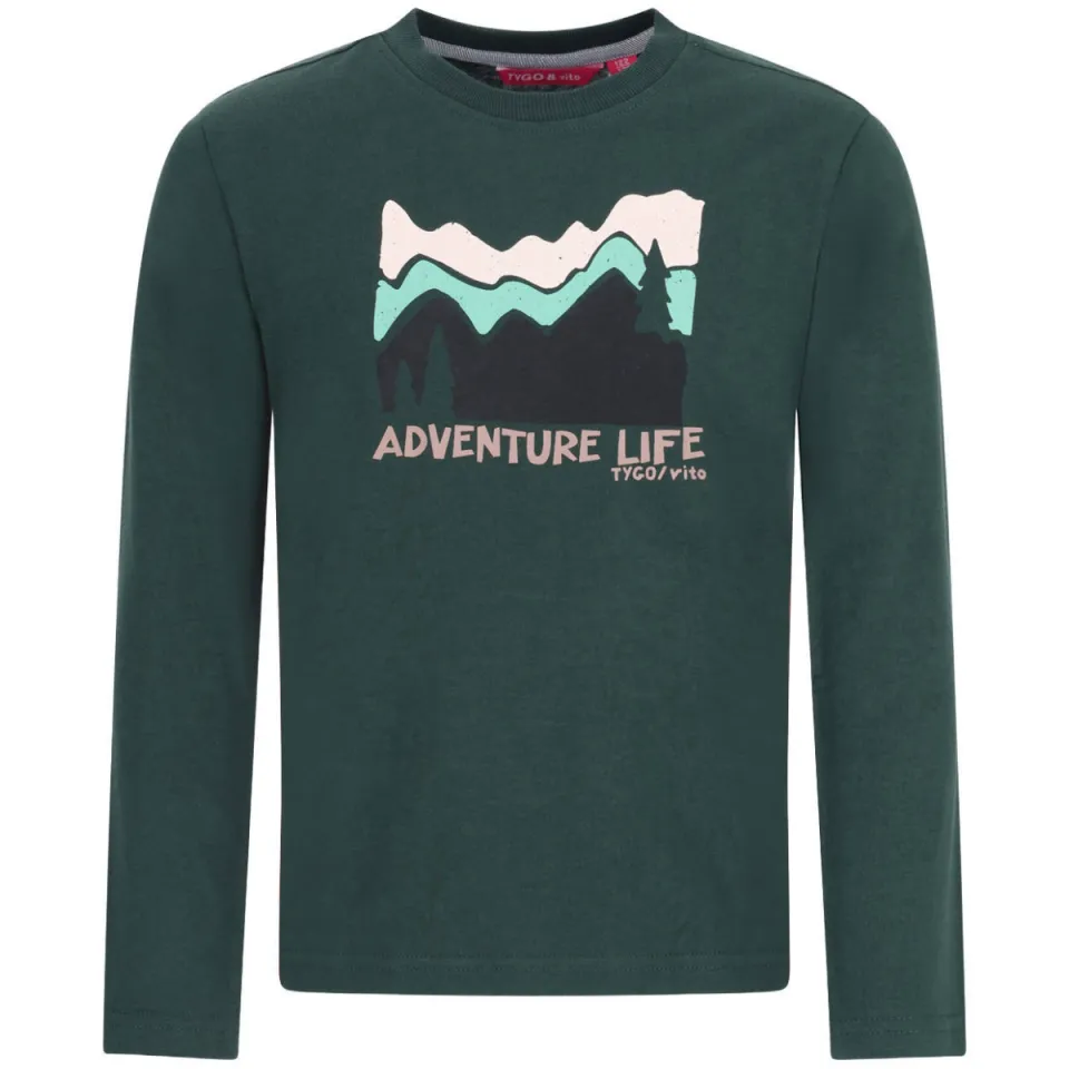 TYGO & vito longsleeve met print donkergroen, foto 2