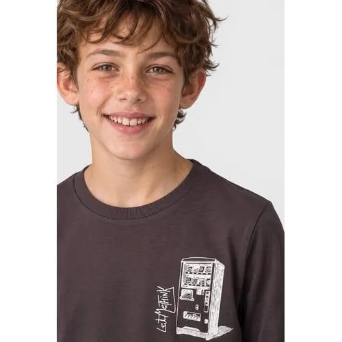 S.Oliver longsleeve met print donkerbruin, foto 4