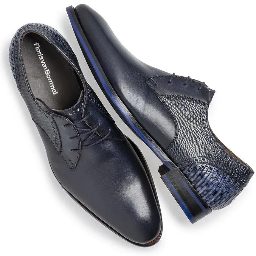 Floris Van Bommel De Stapper 39.26 leren veterschoenen donkerblauw, foto 3
