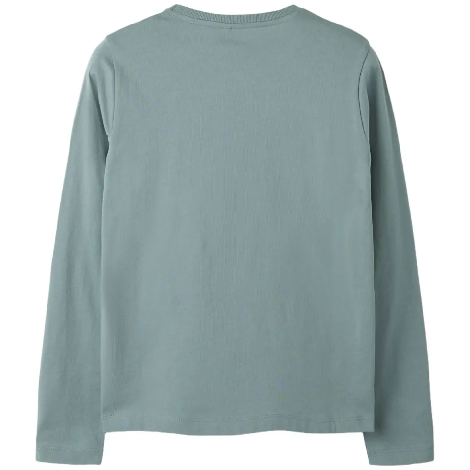NAME IT KIDS rechtvallende longsleeve met pailletten grijsblauw, foto 2