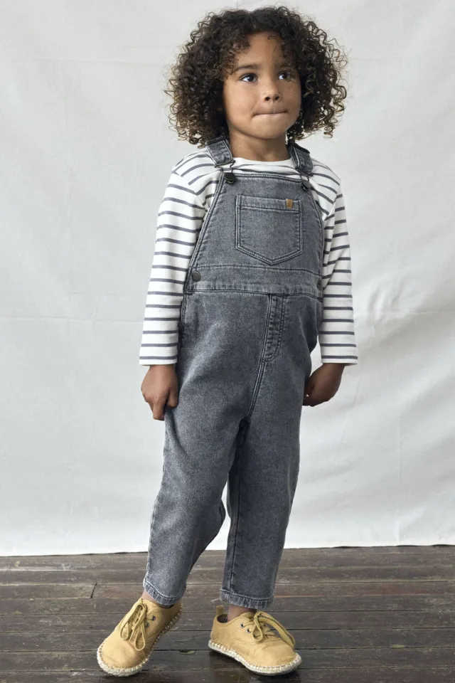 Lil' Atelier MINI longsleeve ecru gestreept Offwhite/grijs
