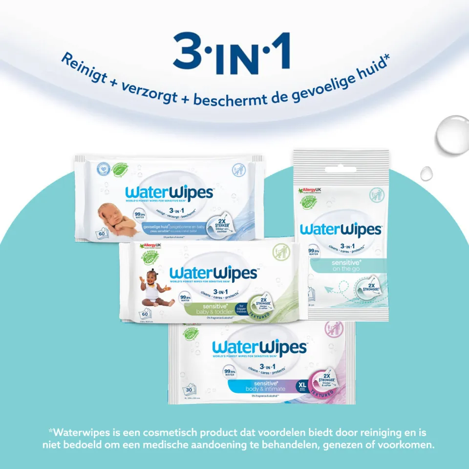 WaterWipes Sensitive On The Go Doekjes – 224 stuks (8 verpakkingen), foto 4