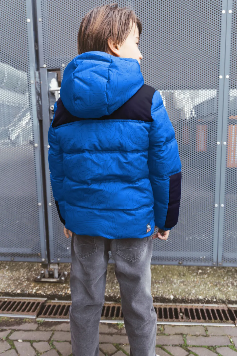 TYGO & vito gewatteerde winterjas met print blauw, foto 7
