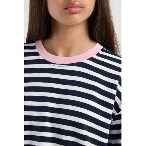 America Today gestreepte longsleeve donkerblauw/wit, foto 5
