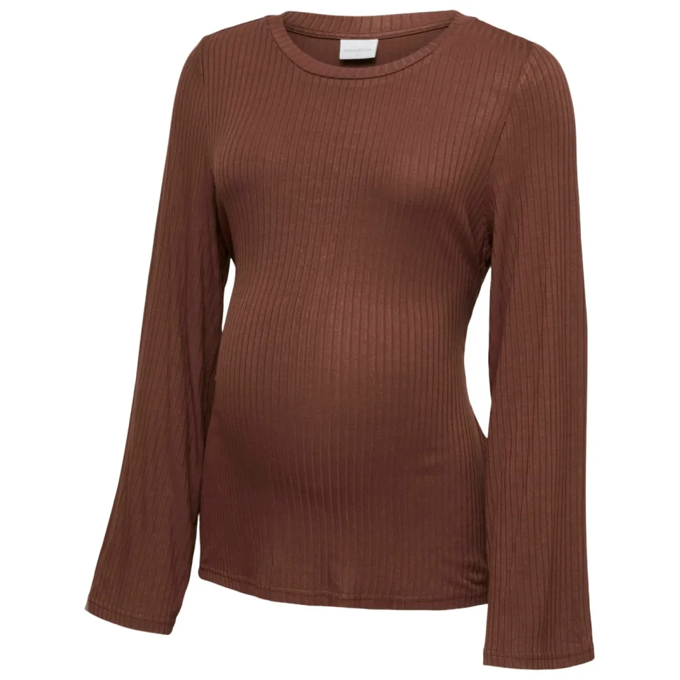 Mamalicious zwangerschapslongsleeve bruin, foto 3