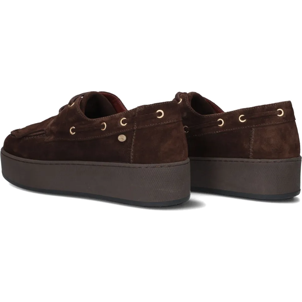 Fred de la Bretoniere Dames Mocassins Edia Indi - Bruin, foto 4