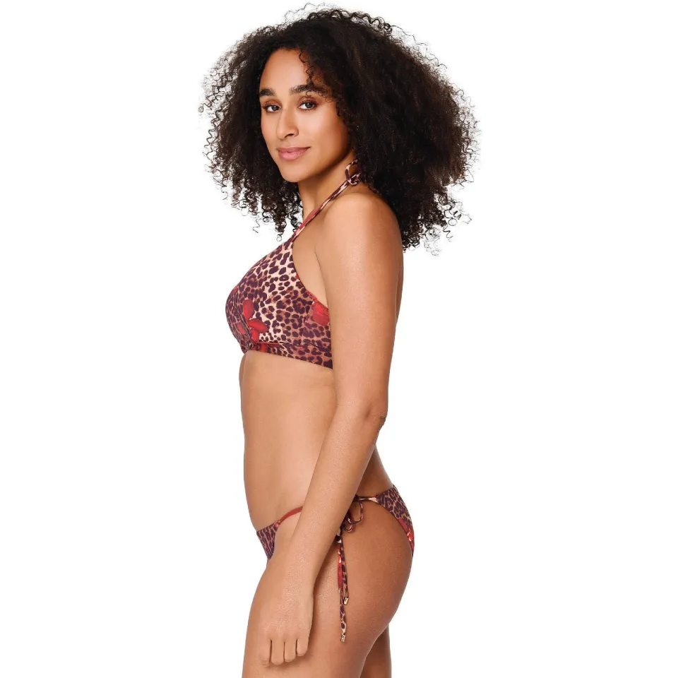 Lingadore voorgevormde triangel bikinitop bruin/rood, foto 4