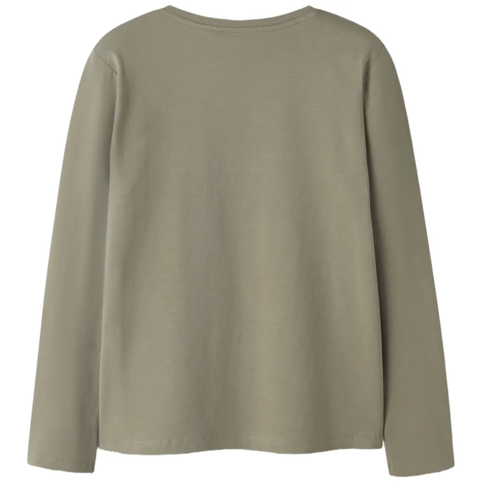 NAME IT rechtvallende longsleeve met print olijfgroen, foto 2