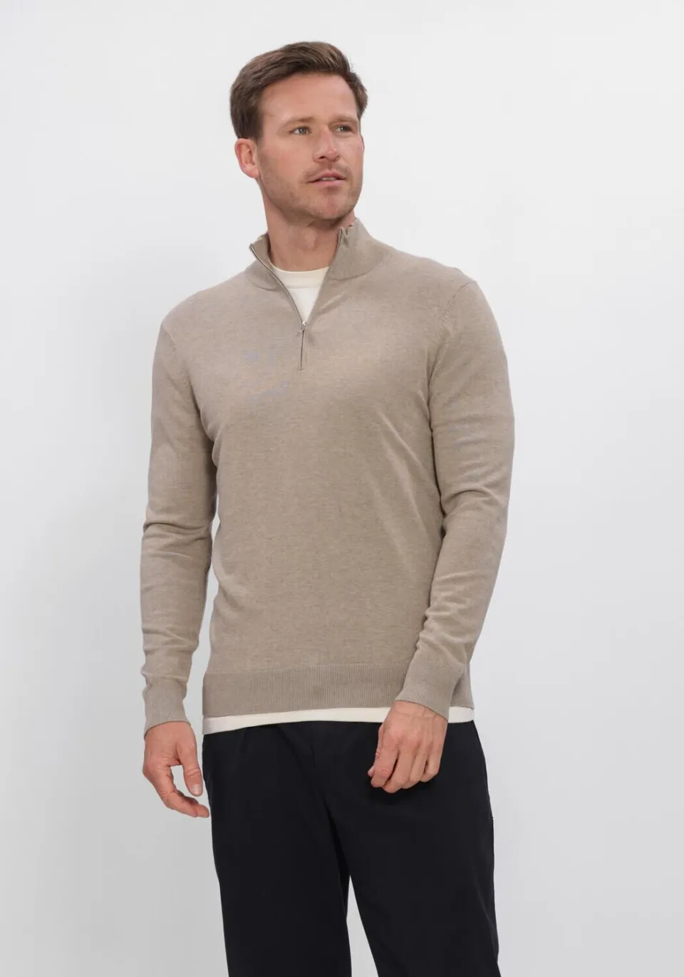 Profuomo trui fijn gebreid beige, foto 2