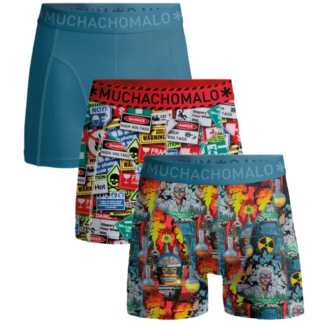 Muchachomalo Heren 3-pack Boxerhorts Experiment Veelkleurig
