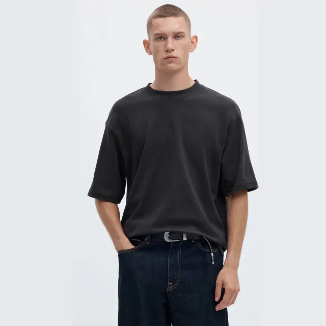 Selected loose fit T-shirt SLHLOOSEOSCAR zwart, foto 3
