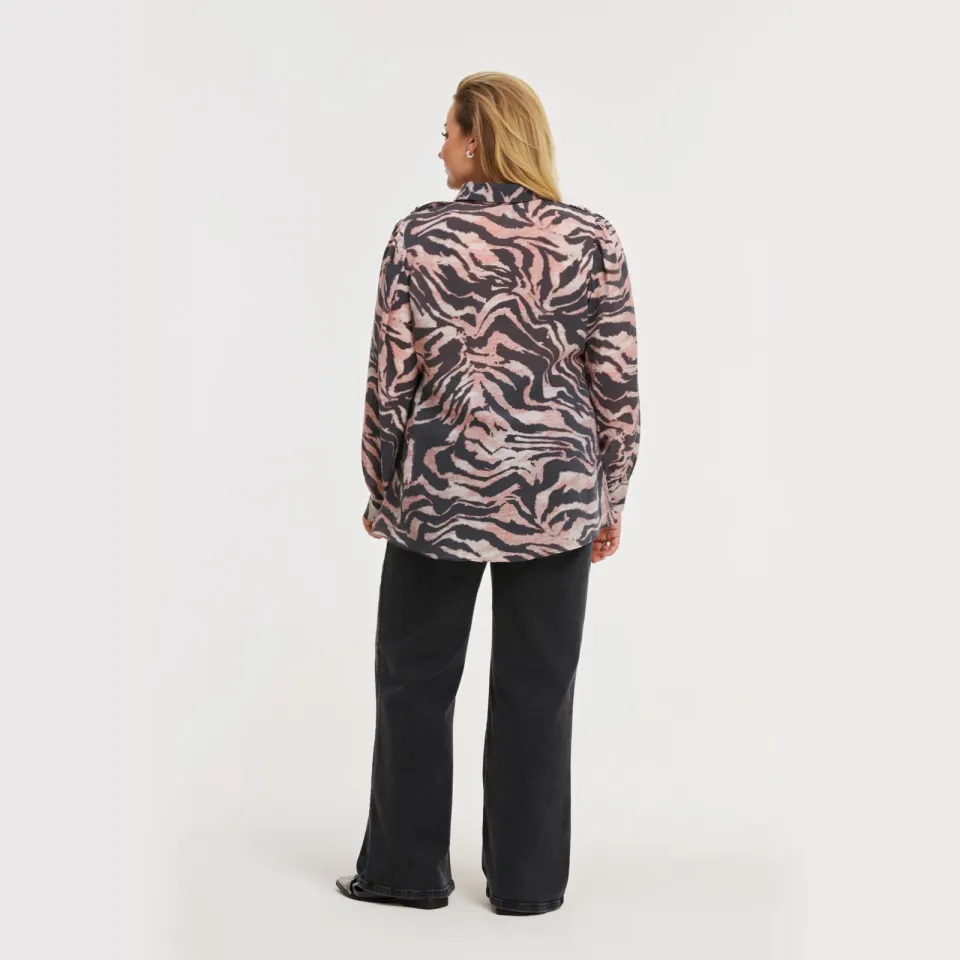 Yoek MILLY blouse dierenprint zwart, roze, foto 4