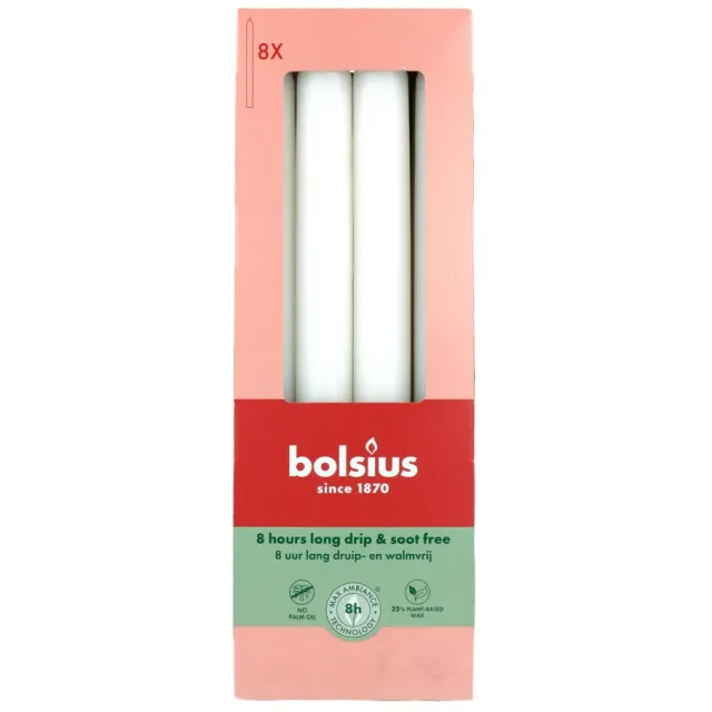 Bolsius dinerkaars cloudy white 23 cm