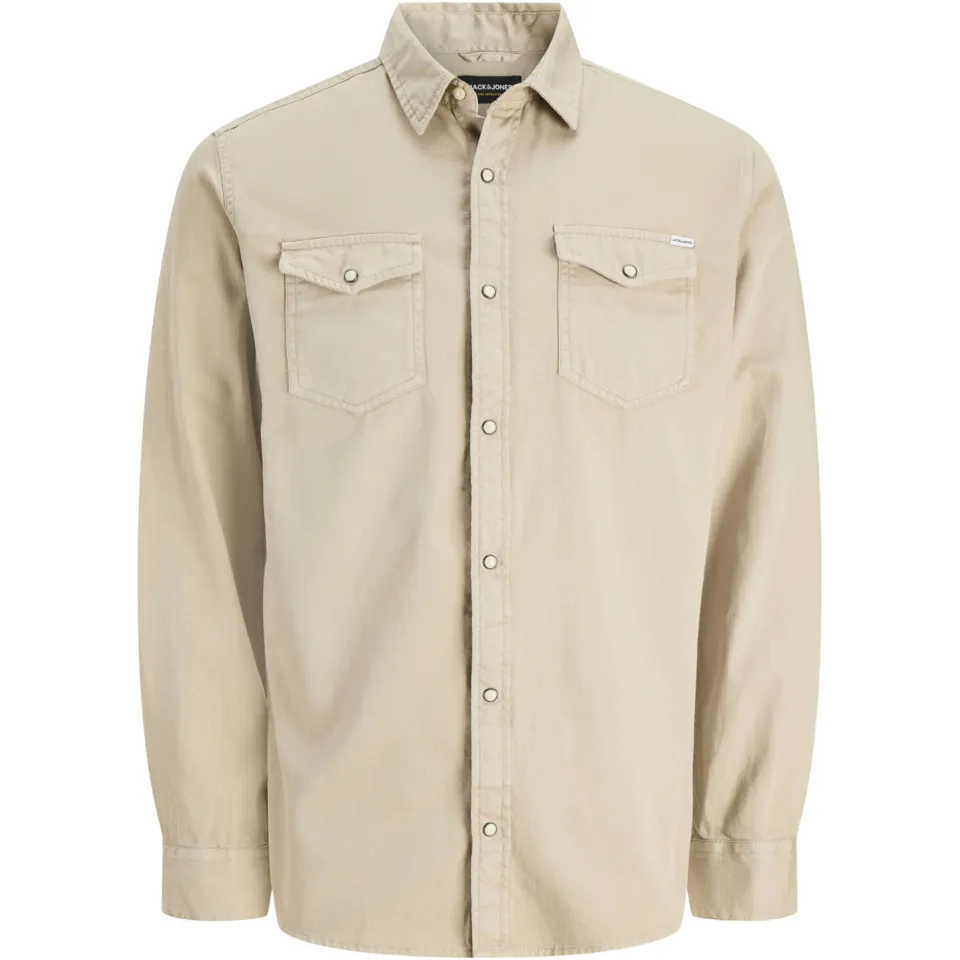 Jack & Jones ESSENTIALS regular casual overhemd beige, foto 2