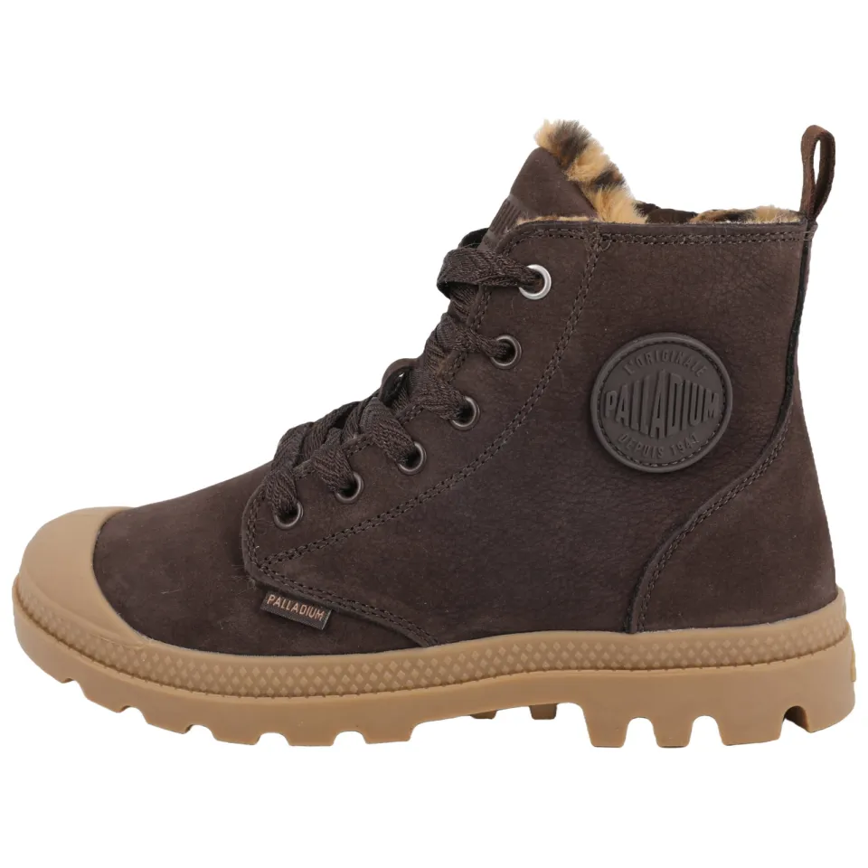 Palladium PAMPA HI ZIP WL WILD leren sneakers met profielzool - donkerbruin, foto 4