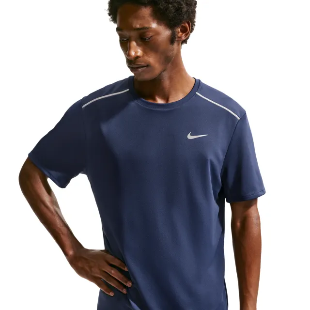 Nike Miler T-shirts Heren - Blauw - Poly Jersey Blue