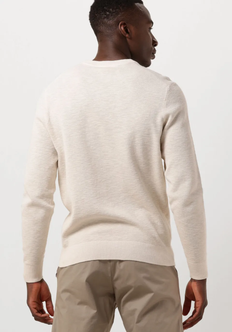 Profuomo Heren Truien & Vesten Structure Crew Neck - Ecru, foto 3