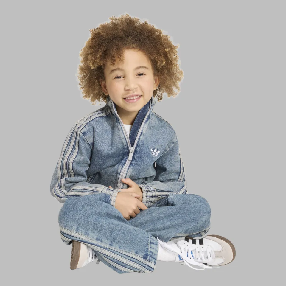 Adidas Originals Firebird loose denim jack lichtblauw, foto 4