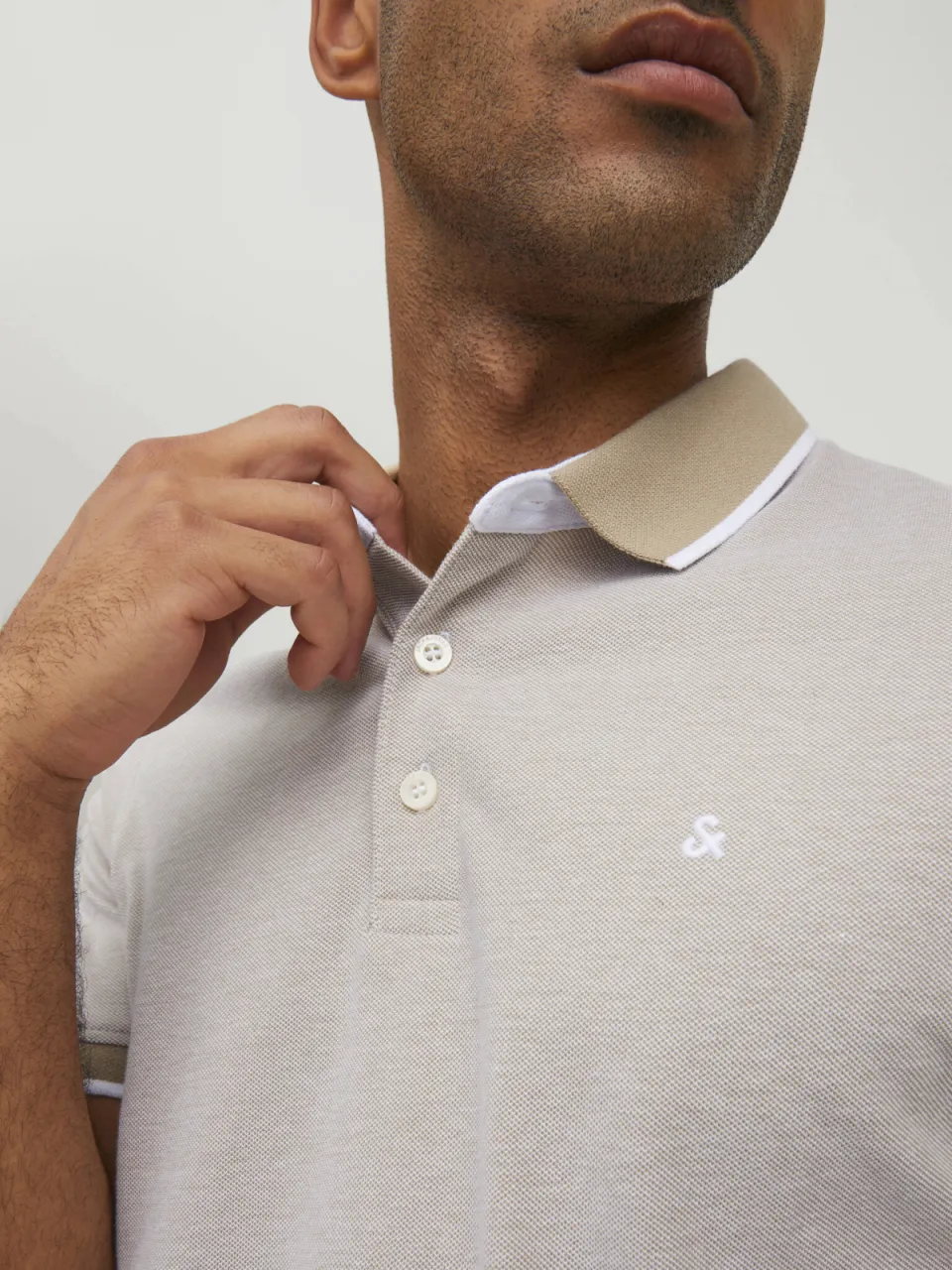 Jack & Jones ESSENTIALS slim fit polo JJEPAULOS beige, foto 7