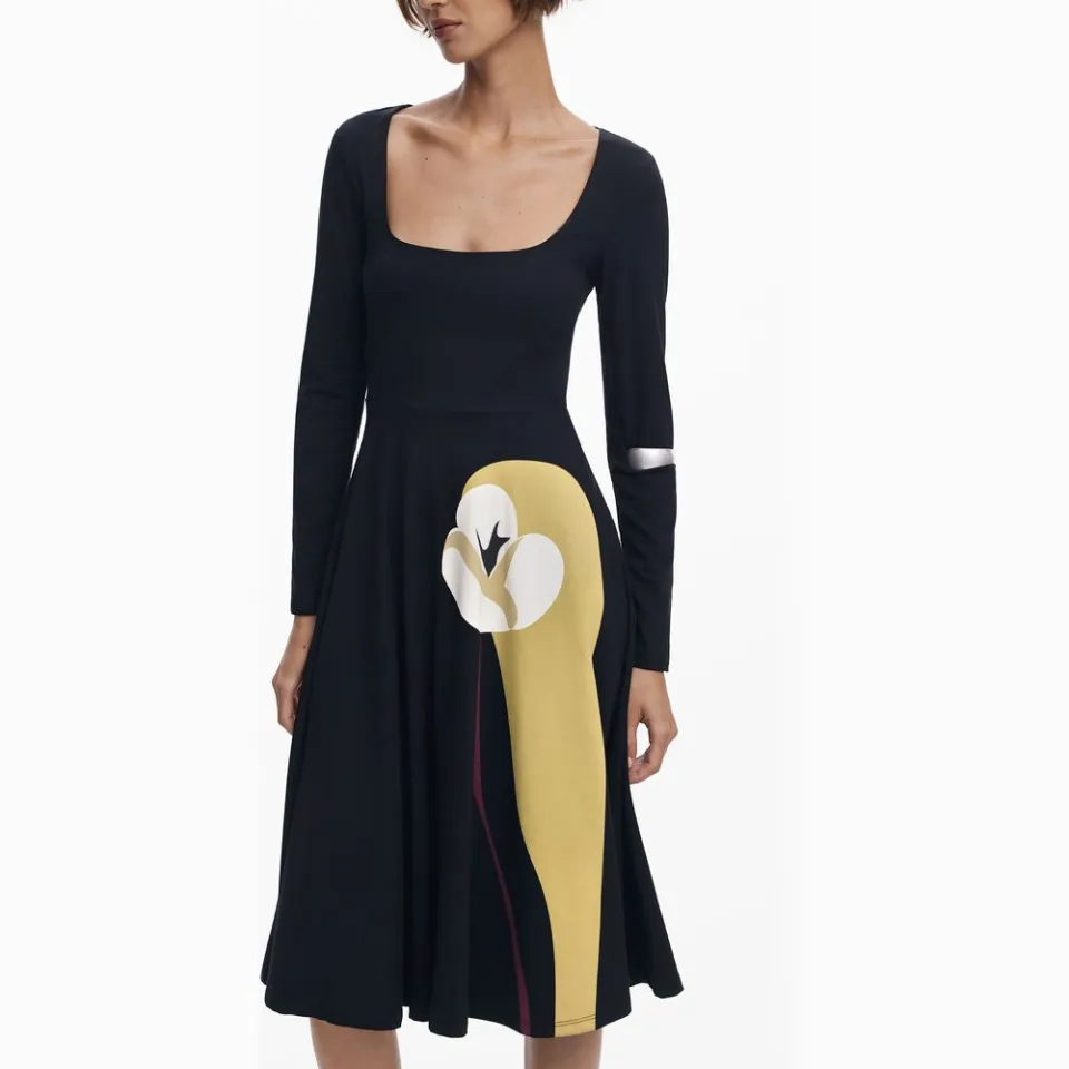 Desigual Lirio lange jurk zwart