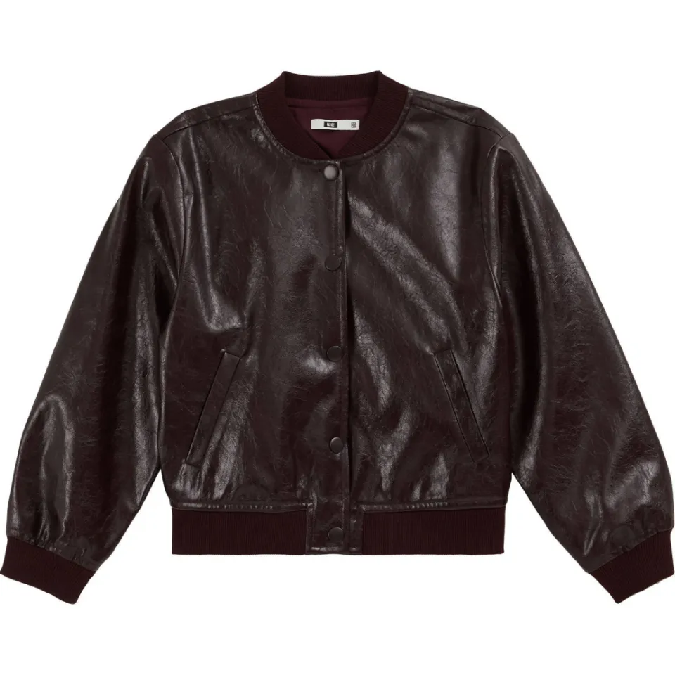 WE Fashion lak bomberjack donkerrood, foto 2